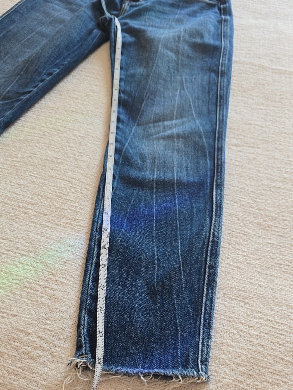 KanCan Blue Skinny Jeans with Raw Hem - Picture 2 of 8